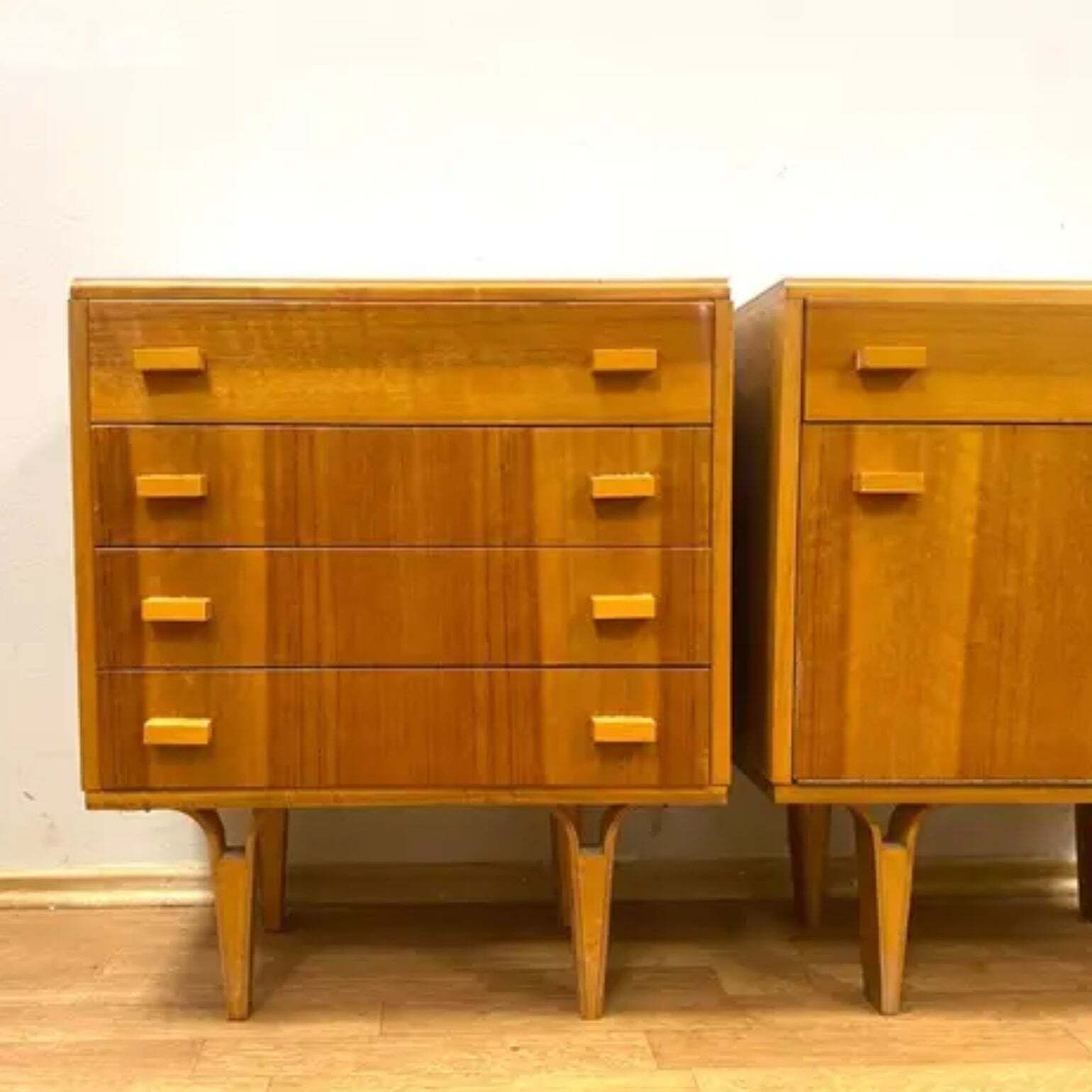 Set Of 2 Retro Cabinets By F. Mezulánik, Brussels Style, 1960s photo Furniture