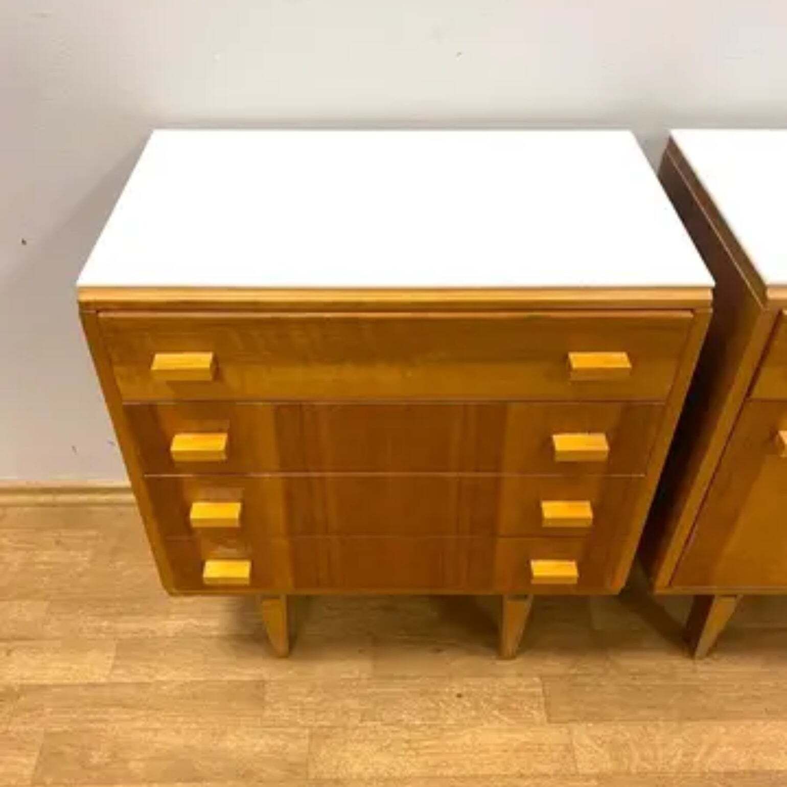 Set Of 2 Retro Cabinets By F. Mezulánik, Brussels Style, 1960s photo vintage