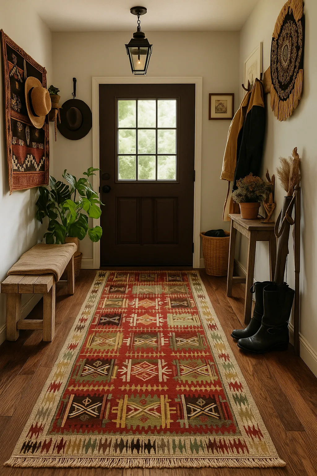 Turkish Kilim Runner 1890s Tribal Geometric Wool Flatweave 390x163cm photo furniture