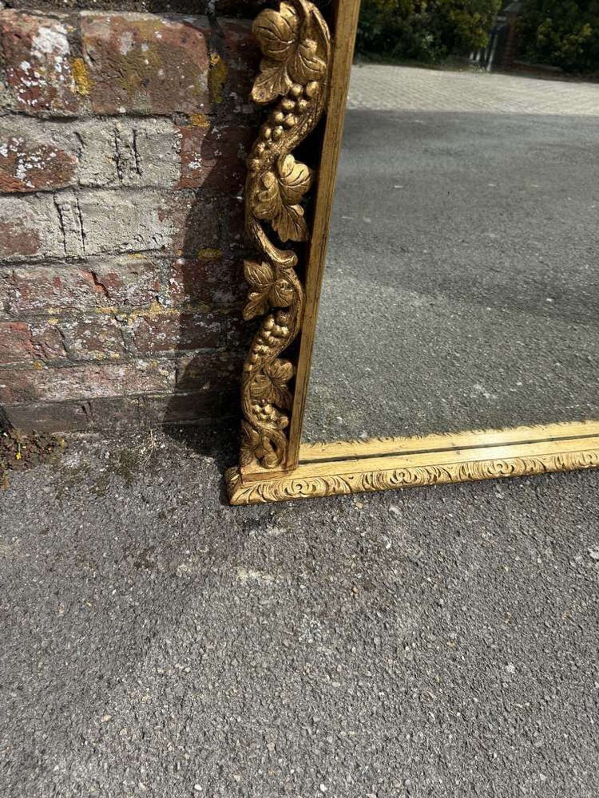 A Delightful Large Antique English 19th C Ornate Framed Overmantle Mirror. photo furniture
