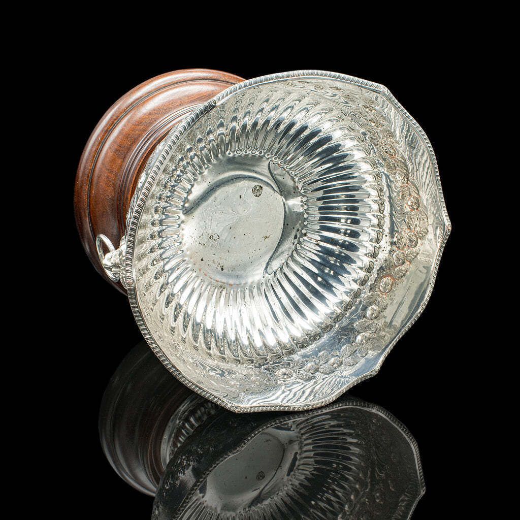 Antique Presentation Bowl English Silver Plate Ice Bucket Cooler Edwardian photo vinterior