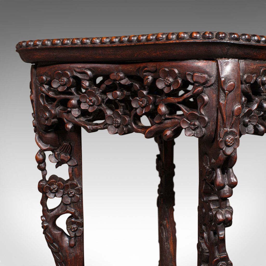photo furniture Small Antique Jardiniere Stand Oriental Marble Wine Lamp Table Victorian