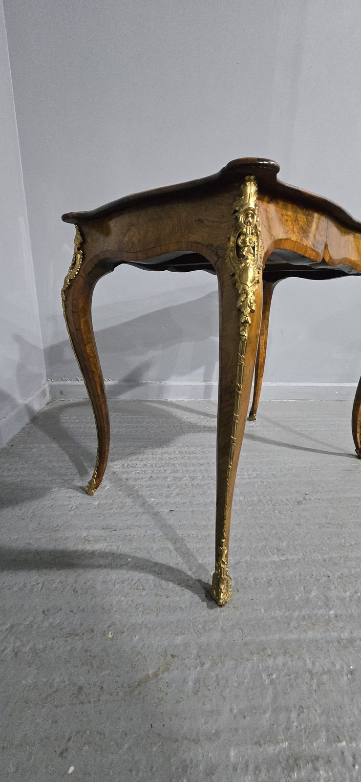 Furniture Fine French Burr Walnut Bureau Platt Desk photo