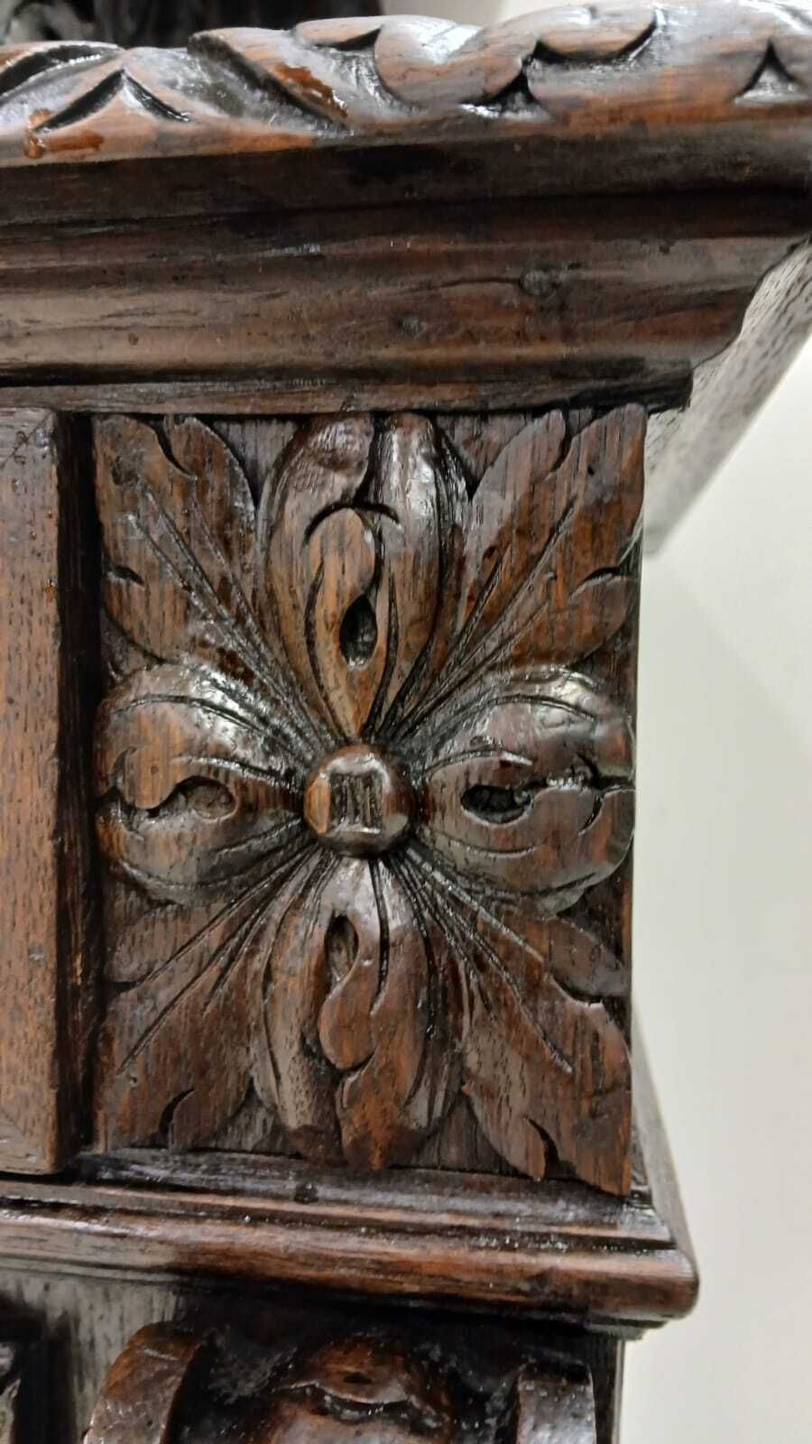 photo for sale Antique Oak Carved French Renaissance Hunters Sideboard