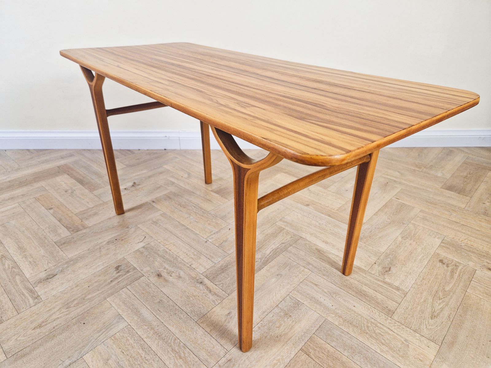 Peter Hvidt & Orla Mølgaard Nielsen Danish 'Ax Series' Tigerwood Coffee Table photo vintage