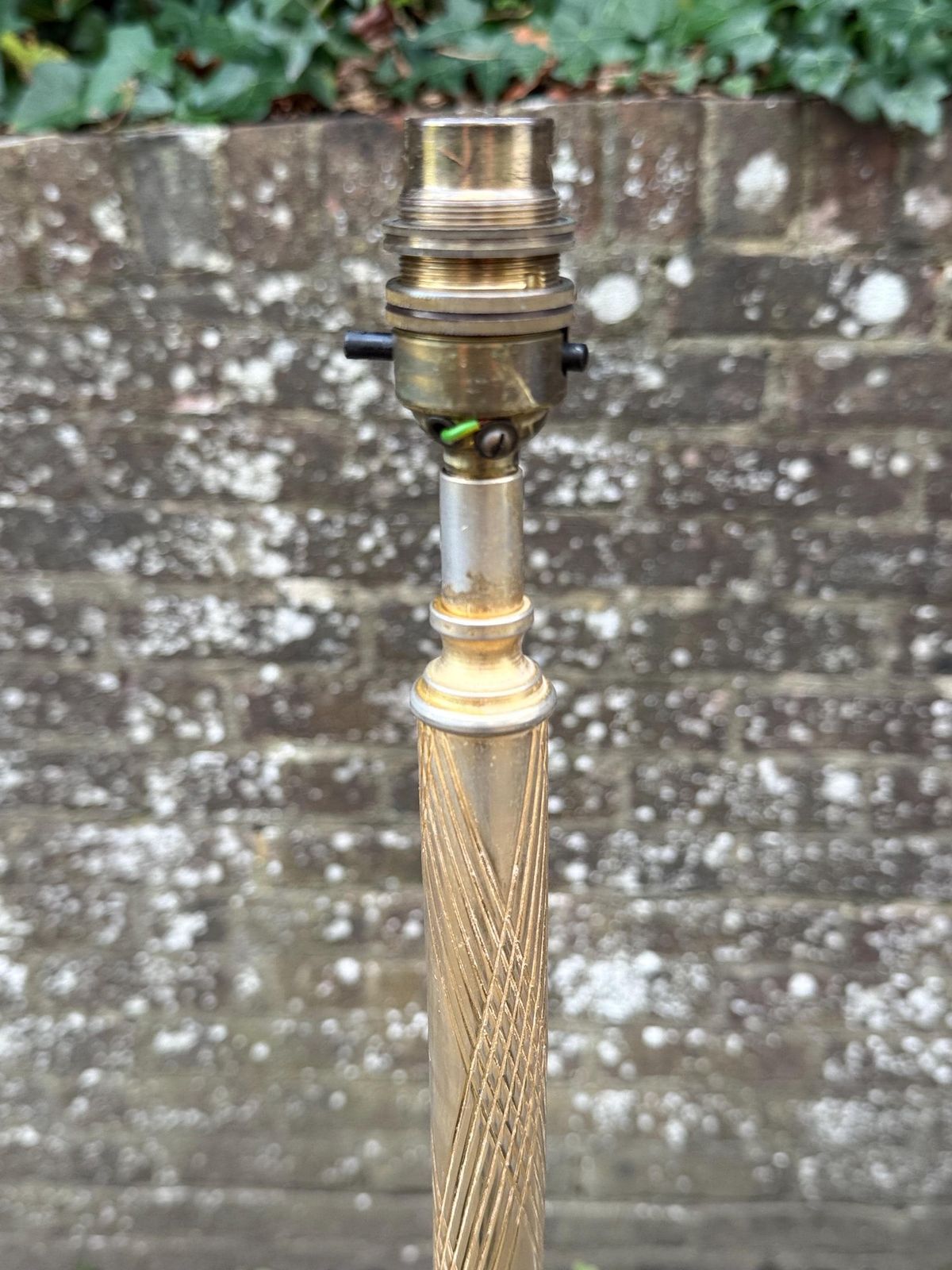 Vintage 1970s/80s Brass And Marble Floor Lamp With White Stone Detail Hollywood Regency   Working Pat Tested photo 245.0