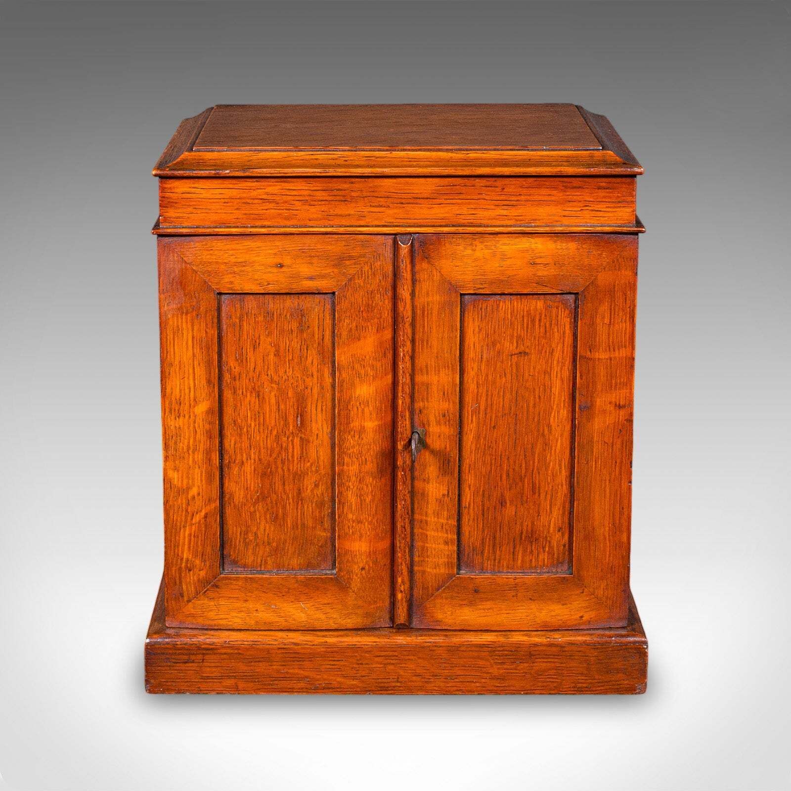 Small Antique Specimen Case, English, Oak, Collector’s Cabinet, Victorian, 1880 photo for sale