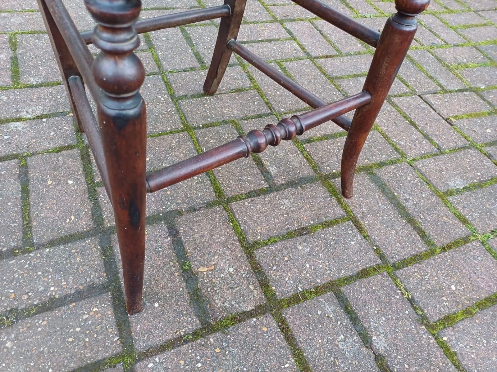 Furniture Antique Victorian Balloon Back Carved Mahogany Chair With Cane Seat Bedroom Accent photo