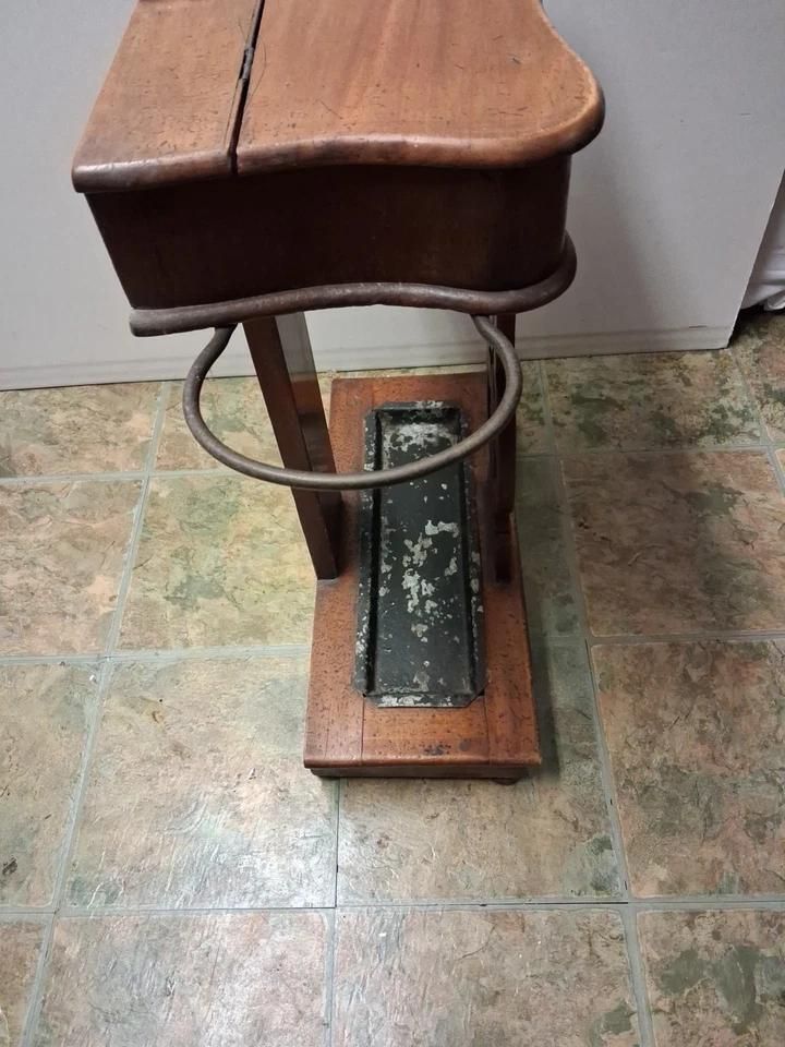 Antique Hall Stand With Umbrella Holder, Original Drip Tray & Key / Glove Box photo Home Decor