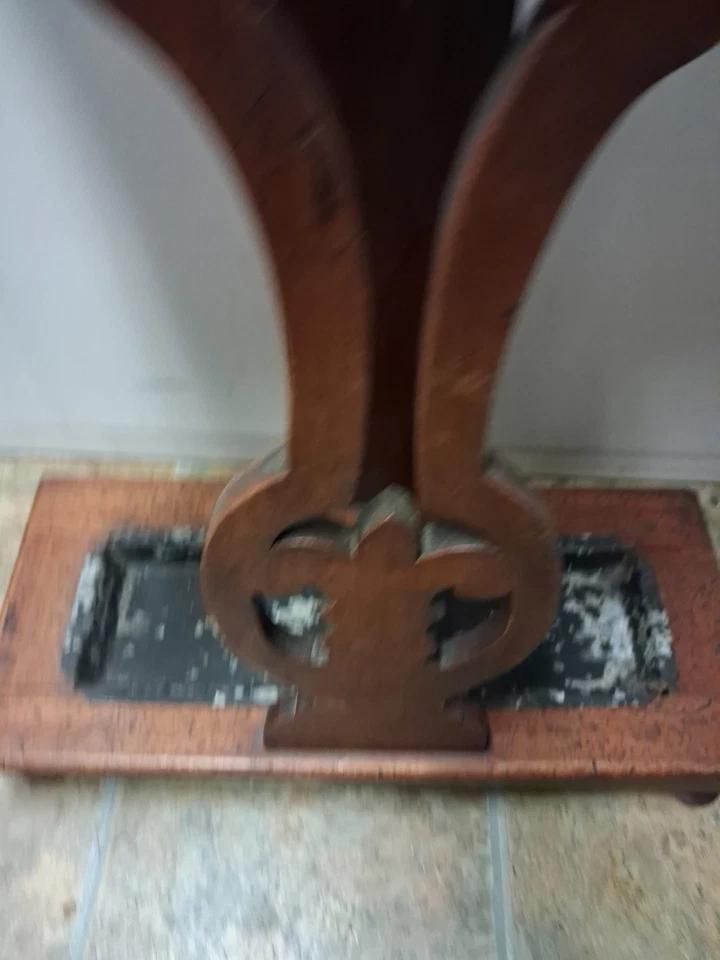 Antique Hall Stand With Umbrella Holder, Original Drip Tray & Key / Glove Box photo 295.0