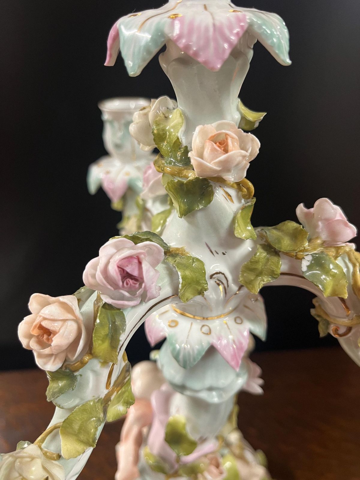 Antique German 19th C Sitzendorf A Branch Large Porcelain Candelabra photo buy