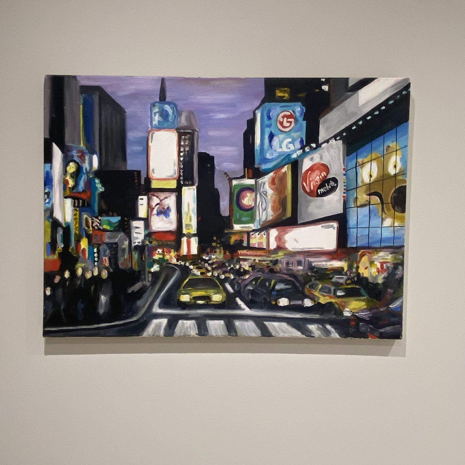 Original New York City Painting | Hand Painted Urban Street Scene Acrylic On Canvas photo Art