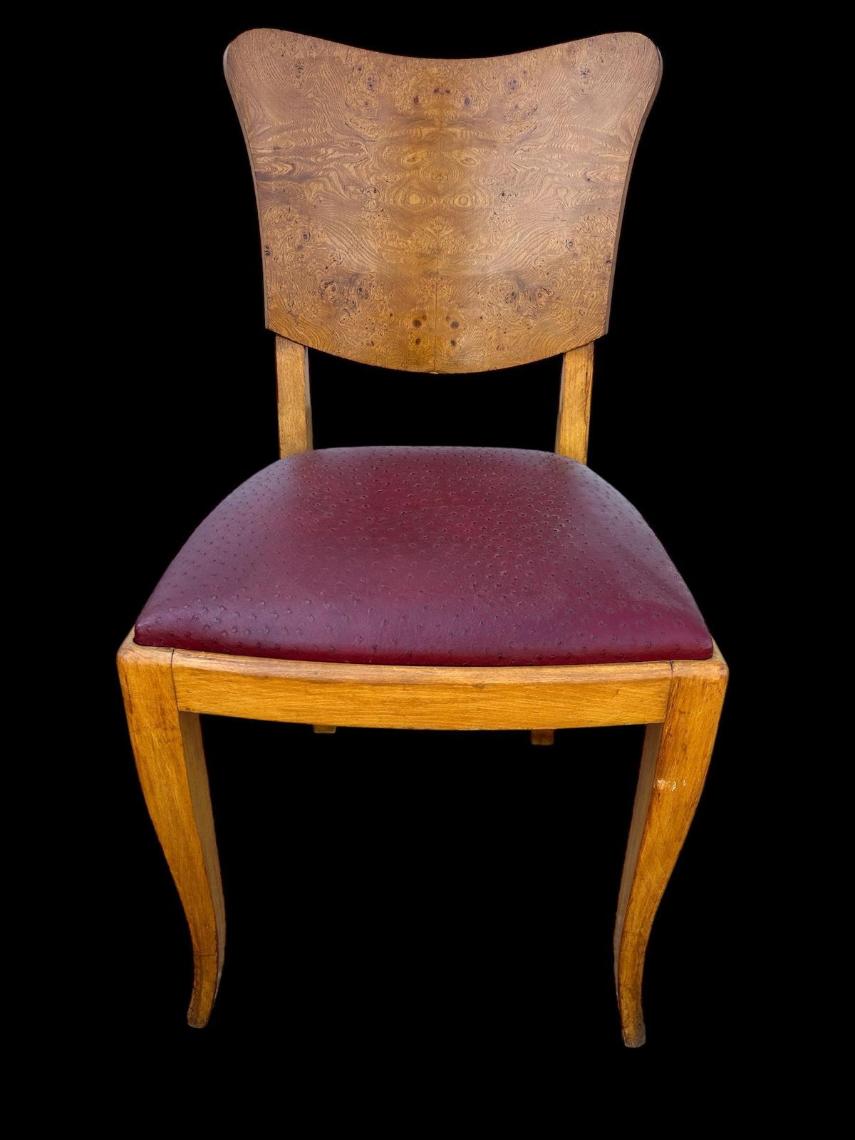 Set Of 6 French Art Deco Chairs In Burl photo Furniture