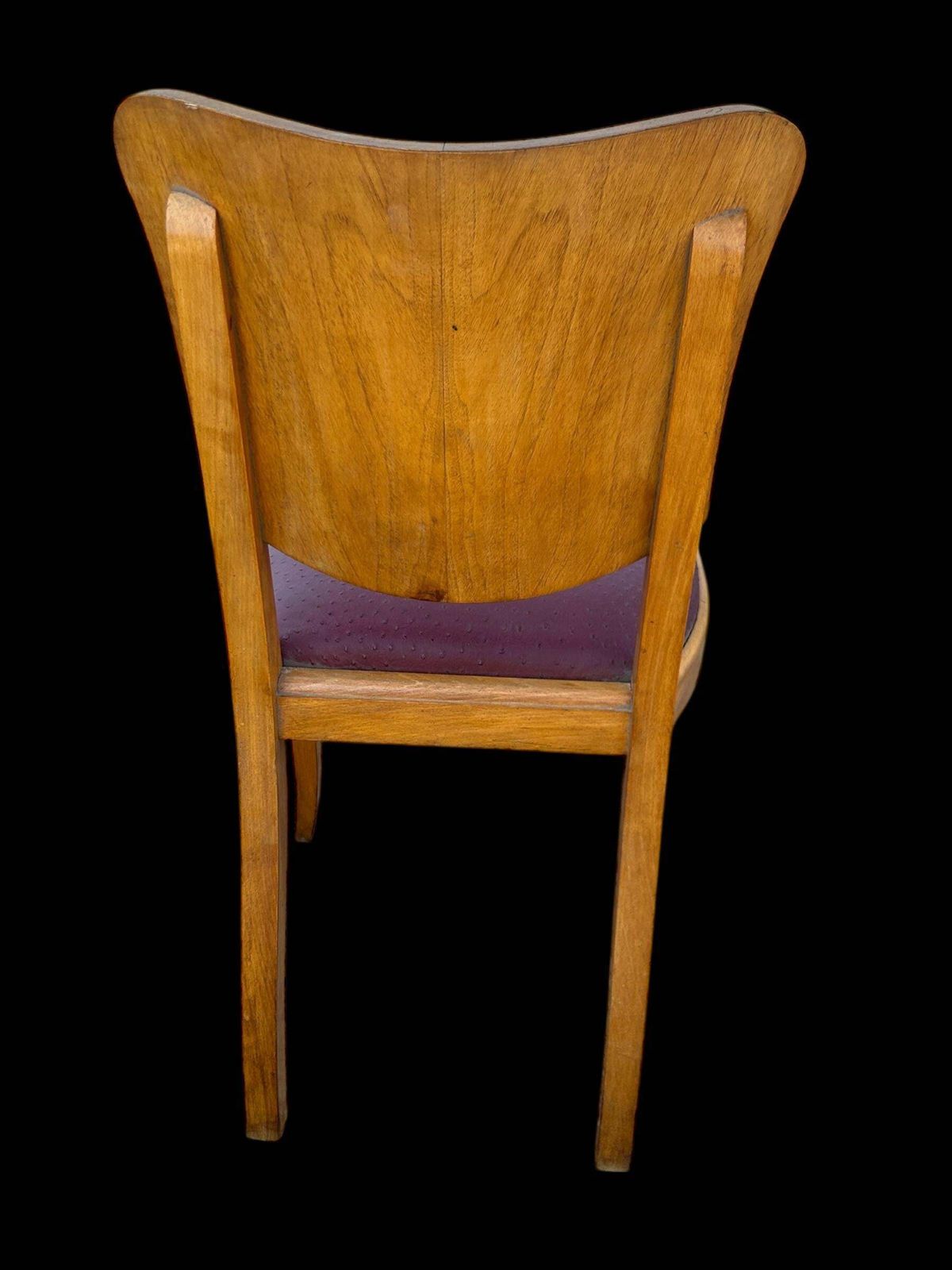 Set Of 6 French Art Deco Chairs In Burl photo vintage