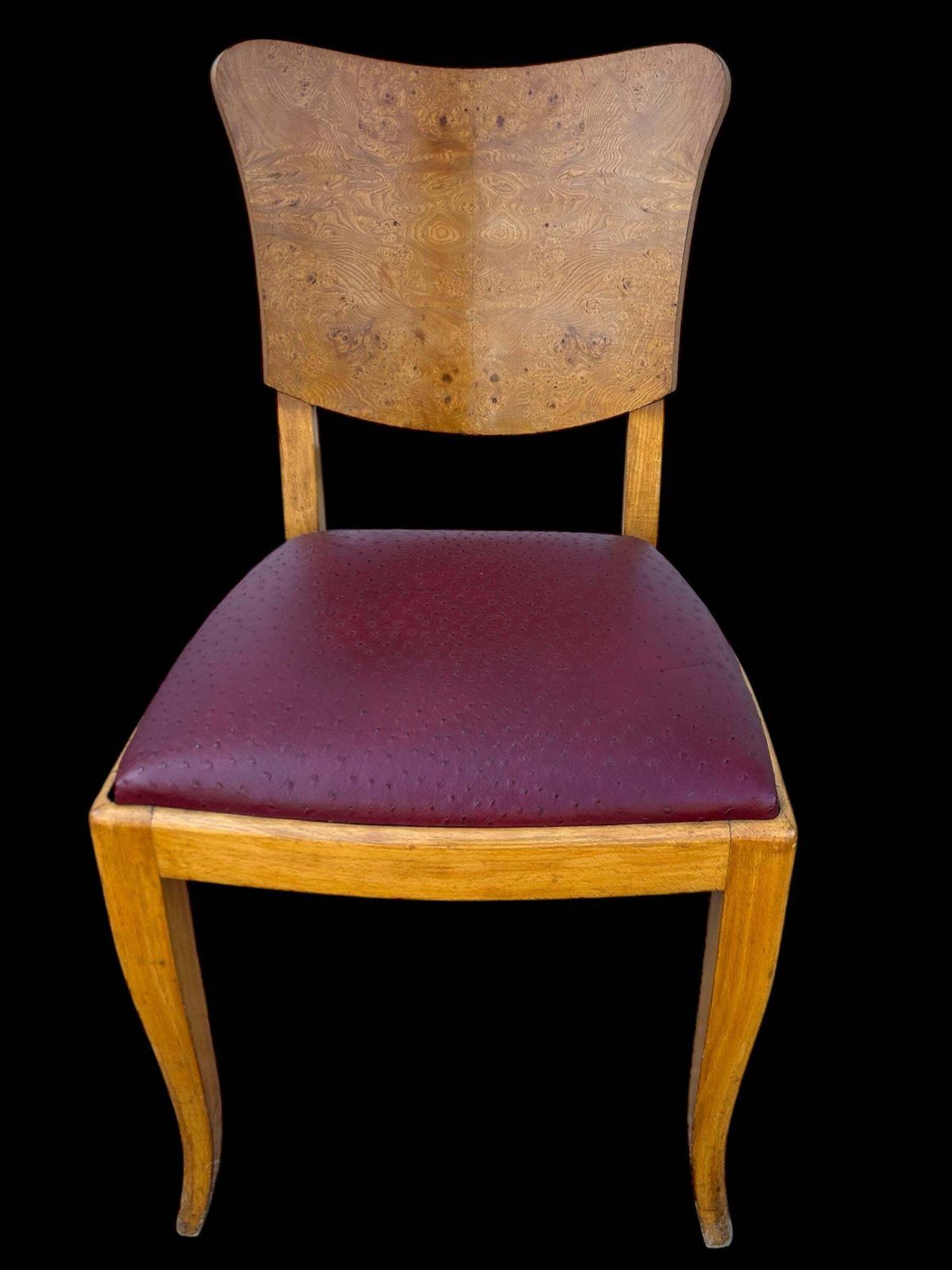 photo vinterior Set Of 6 French Art Deco Chairs In Burl