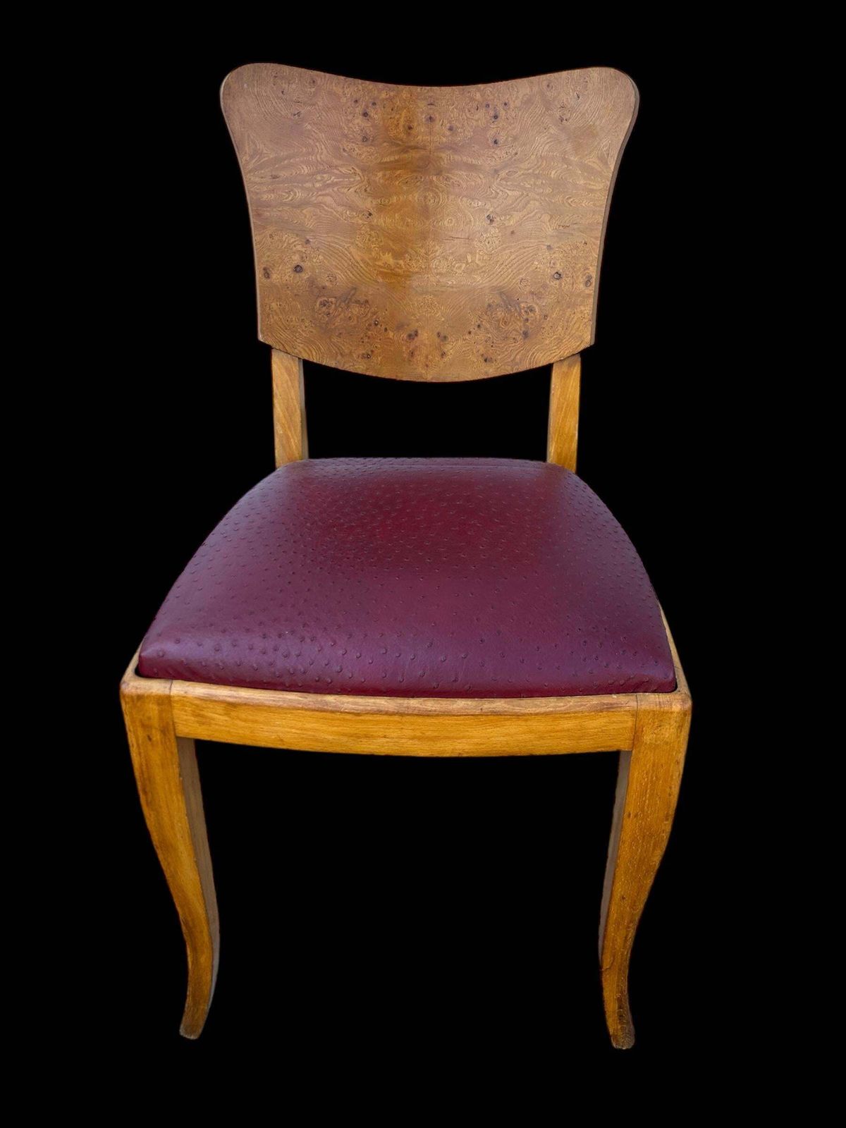 photo buy Set Of 6 French Art Deco Chairs In Burl