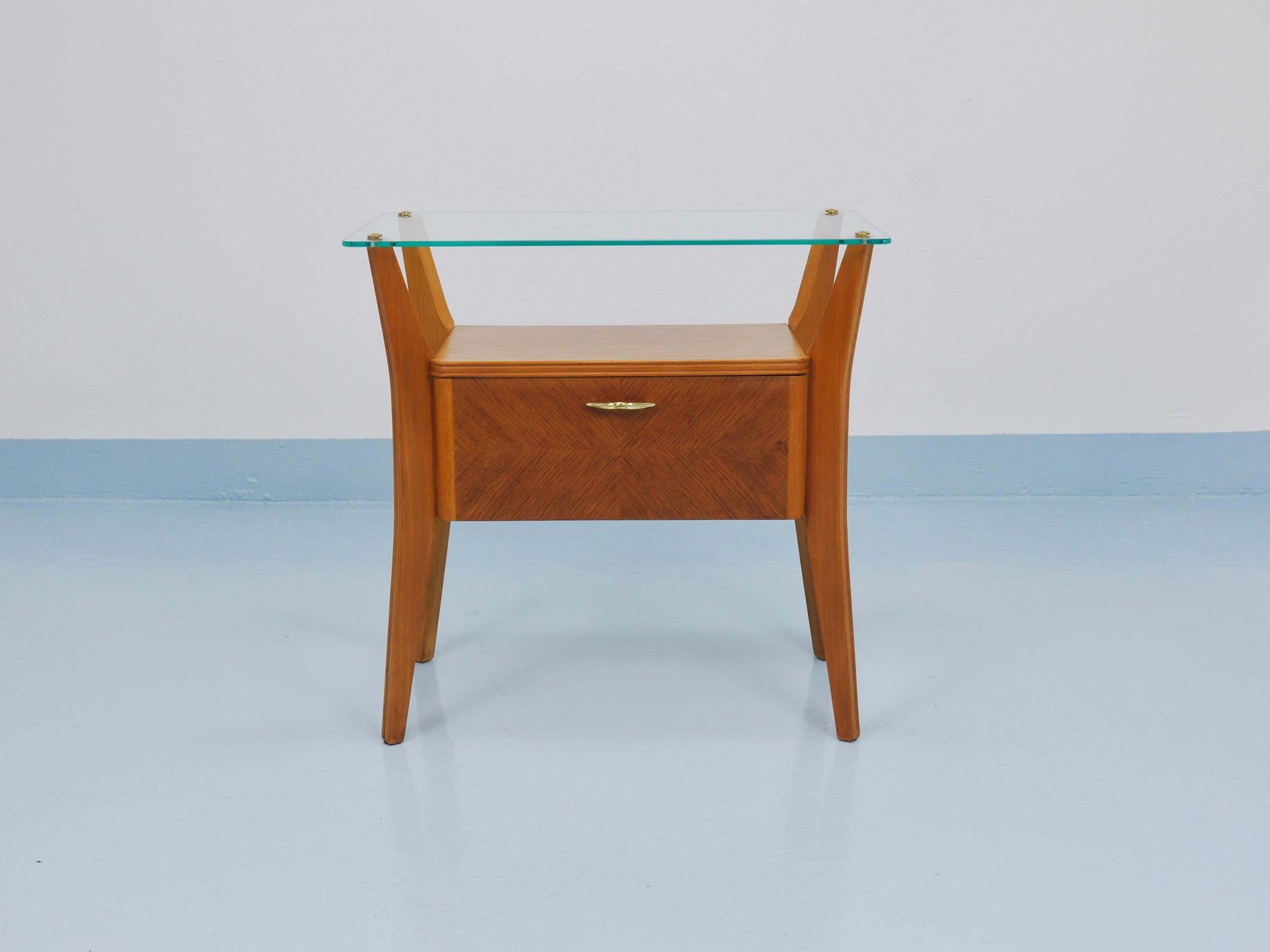 Gio Ponti Maple & Walnut Nightstand Table, La Permanente Mobili Cantù, 1940s photo furniture