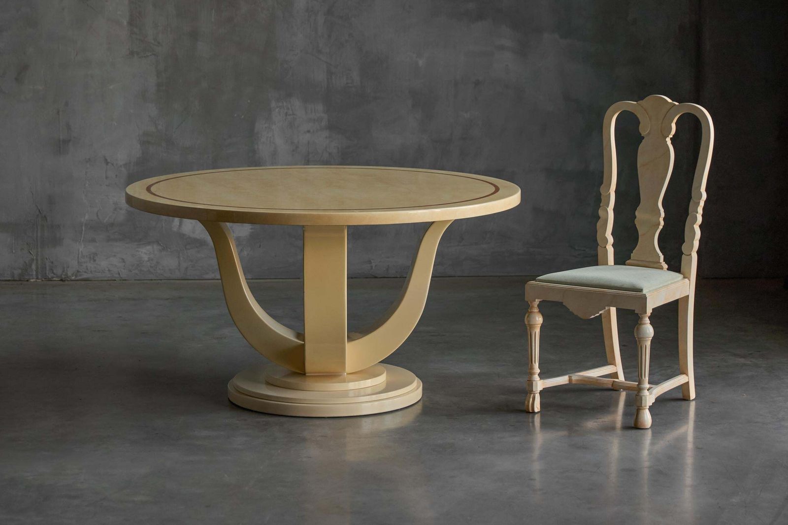 Faux Marble Lacquered Table By Jean Claude Mahey, France, 1970s photo vinterior