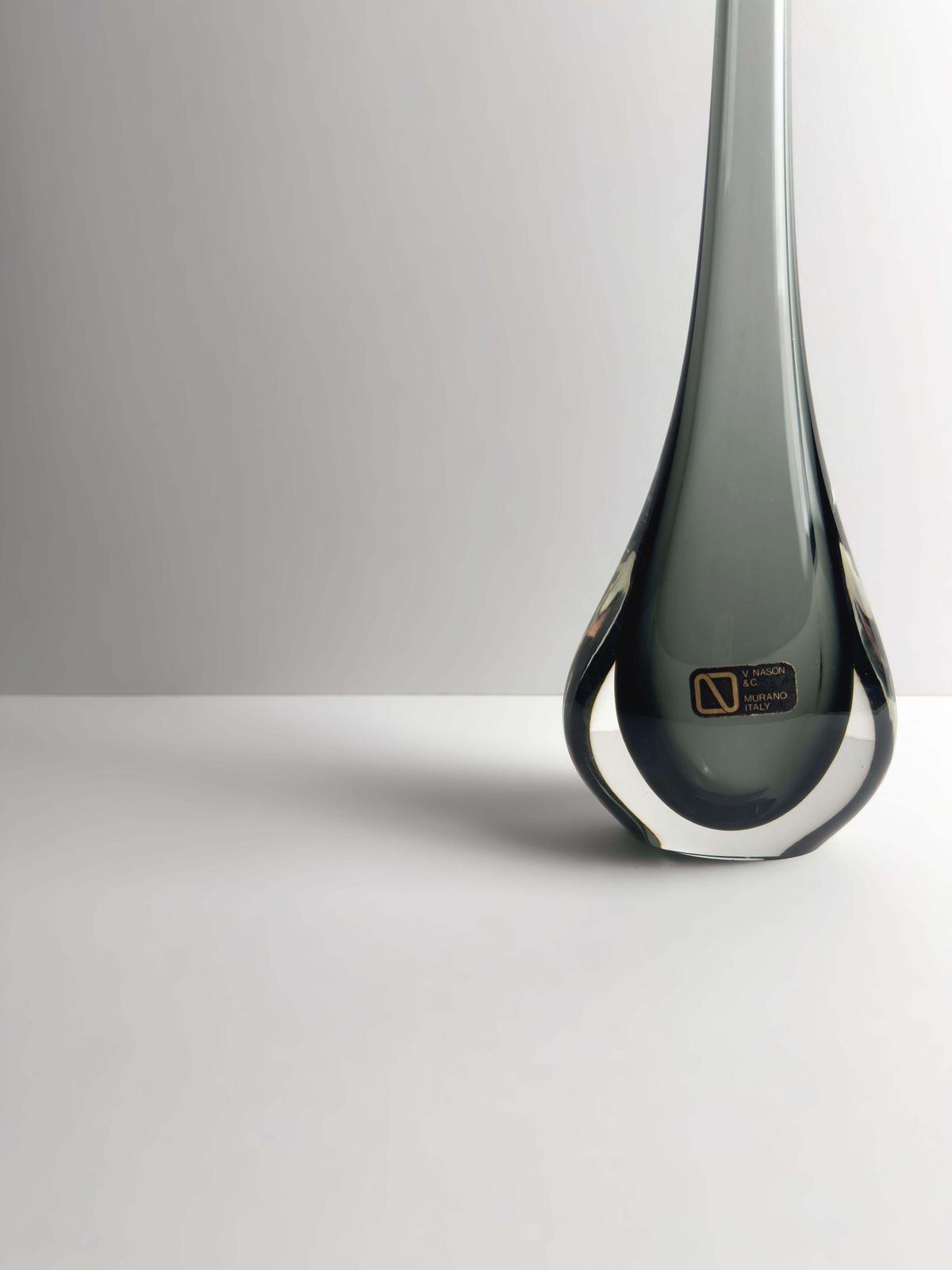 Murano Glass Sommerso Teardrop Solifleur Vase, Vincenzo Nason, Italy, 1970s photo 420.0