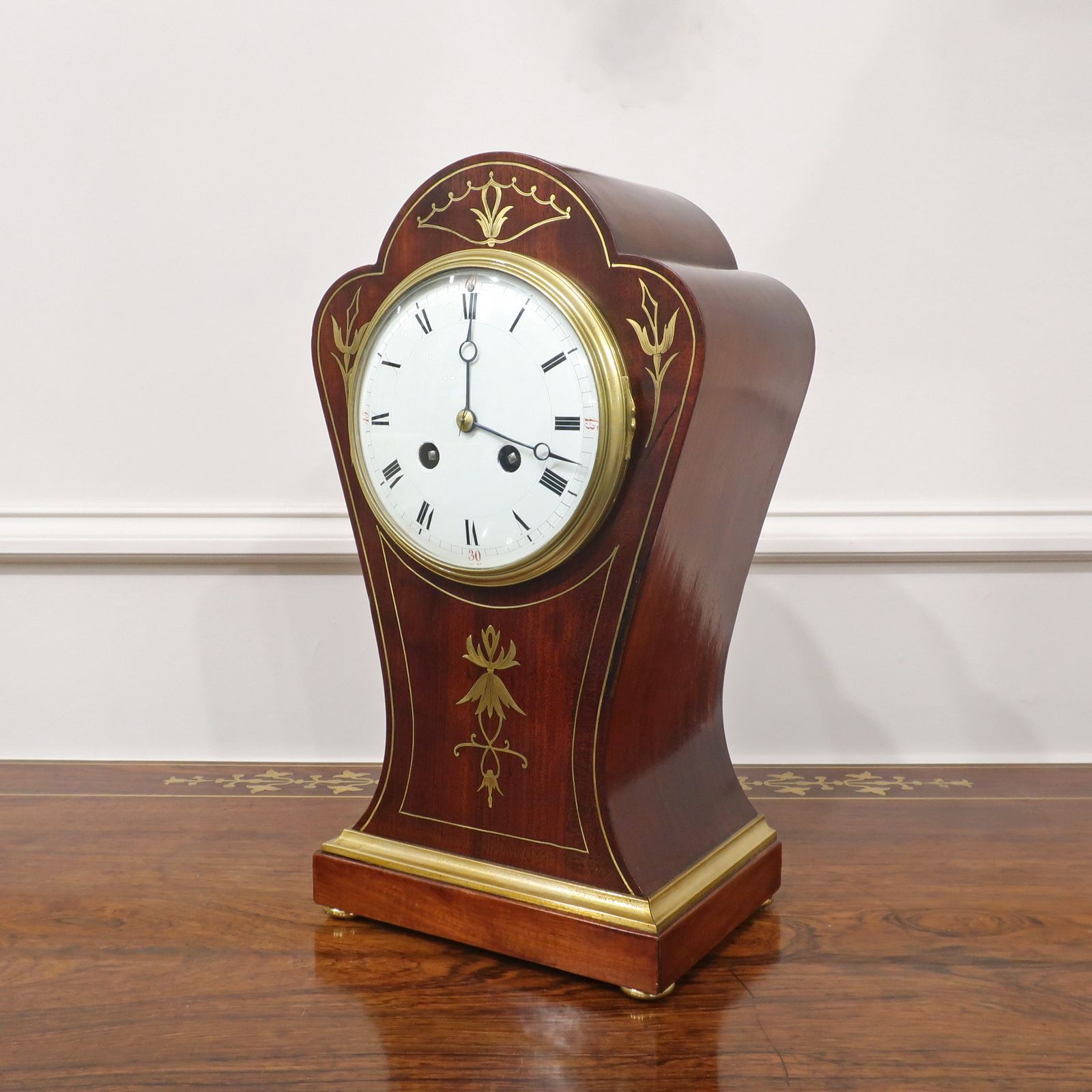 French Art Nouveau Mahogany Mantel Clock photo furniture