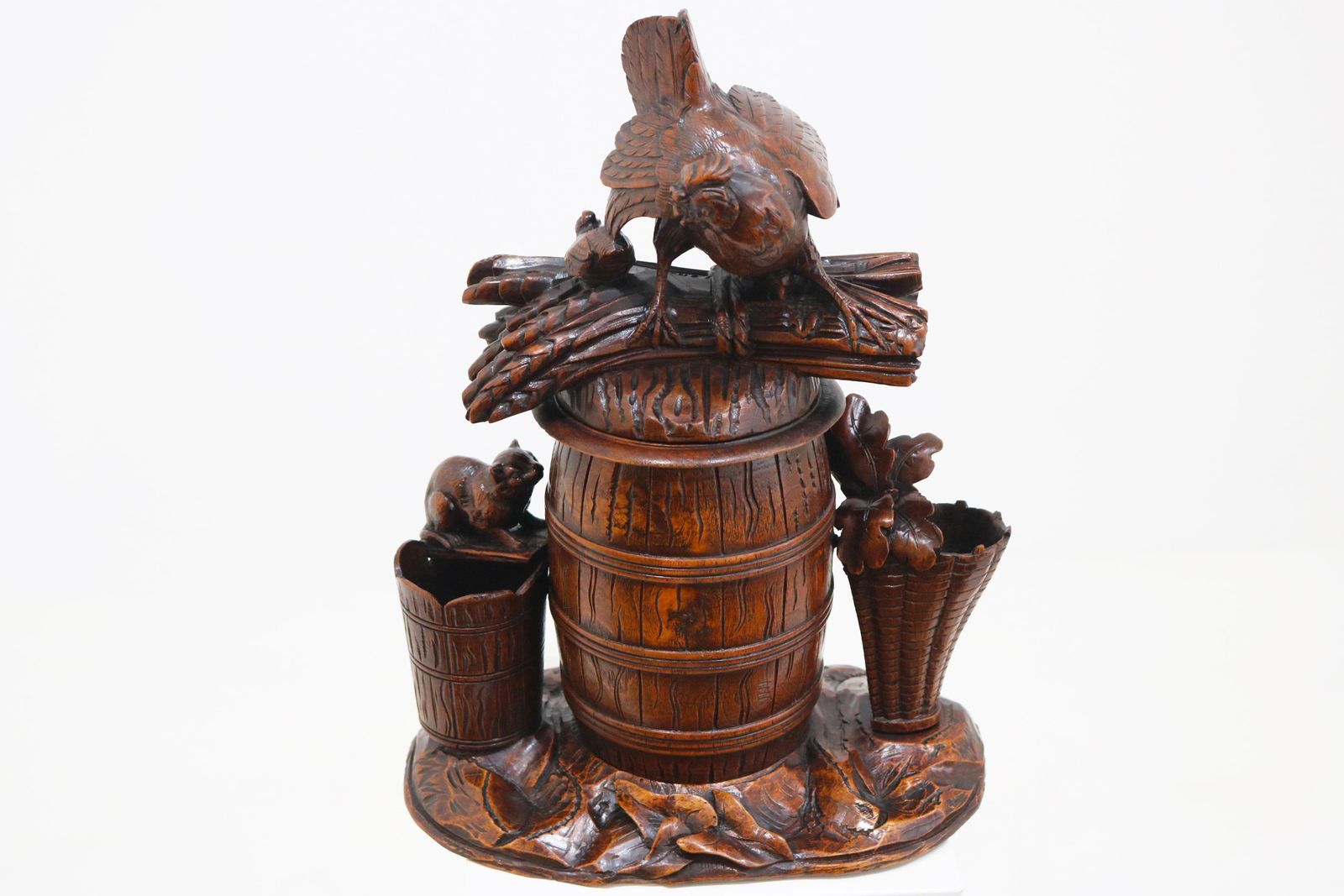 Rare Large Swiss Black Forest Tobacco Box With Chickens 19th Century Humidor photo 2524.0