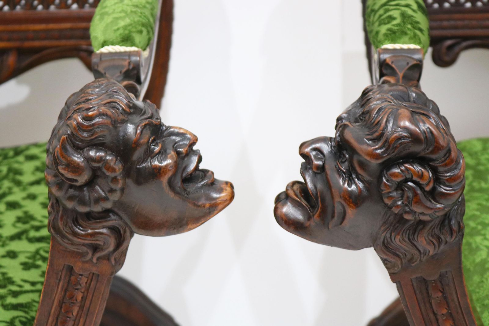 Rare Pair Of Gothic Revival Chairs By Victor Aimone 19th Century Dragons Knights photo 10226.0