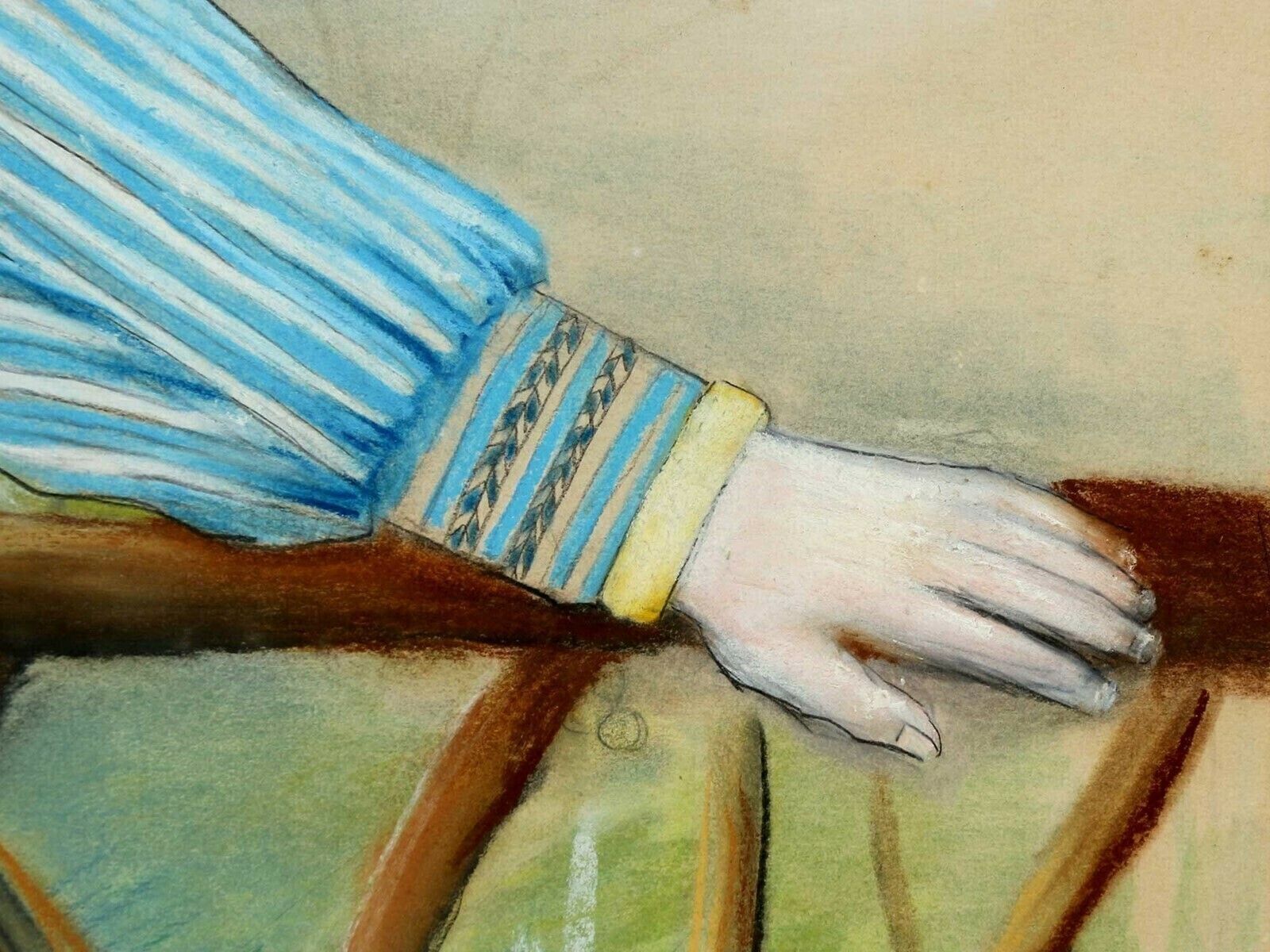 Signed 'Turn Of The Century' Naive Pastel Painting Of A Young French Girl photo 1250.0