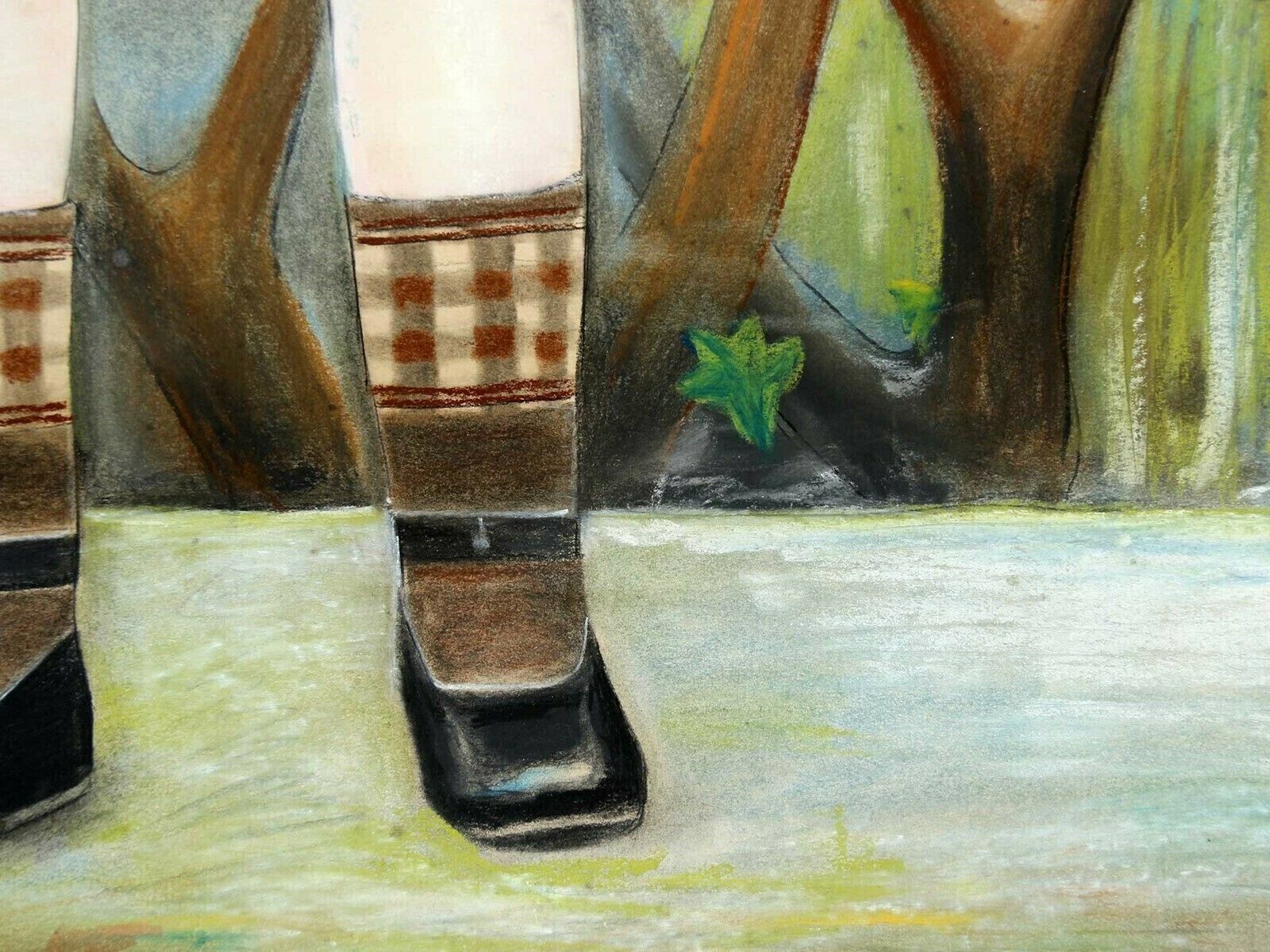 Signed 'Turn Of The Century' Naive Pastel Painting Of A Young French Girl photo vinterior
