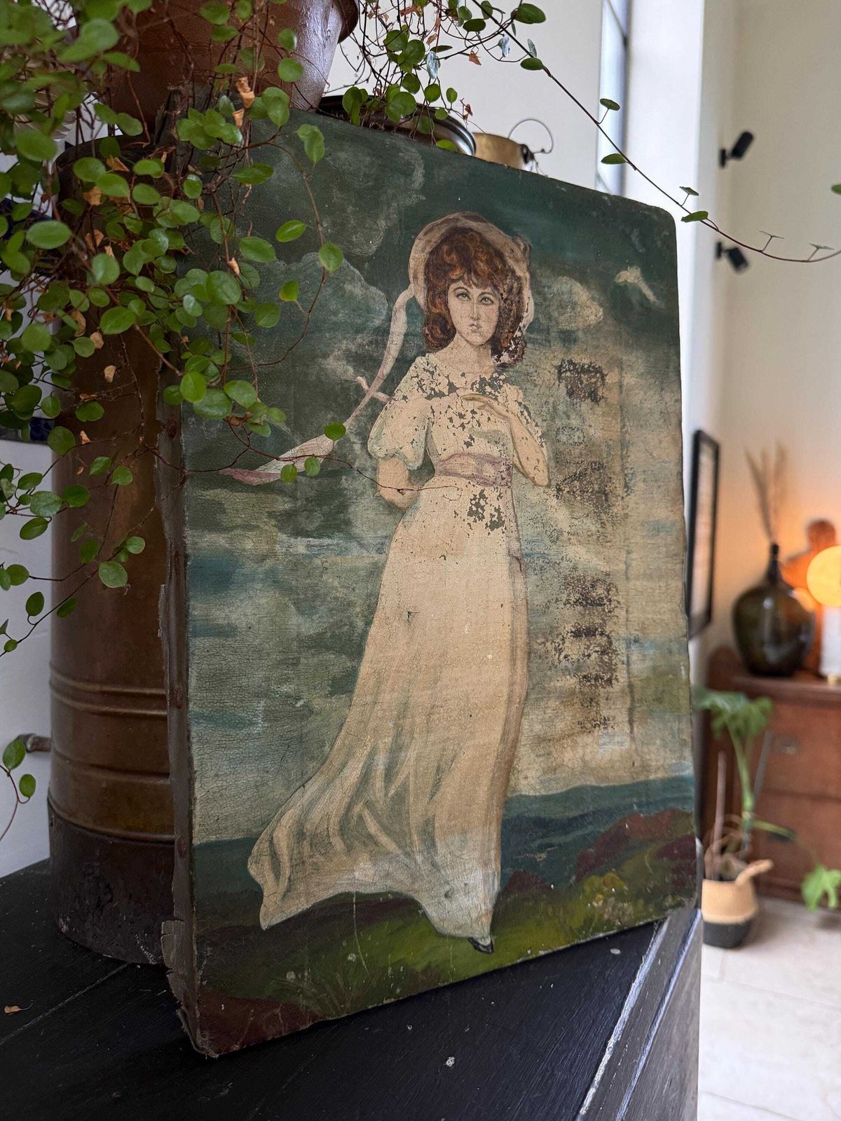 Antique Painting Copy Of Miss Pinkie By Thomas Lawrence photo 120.0