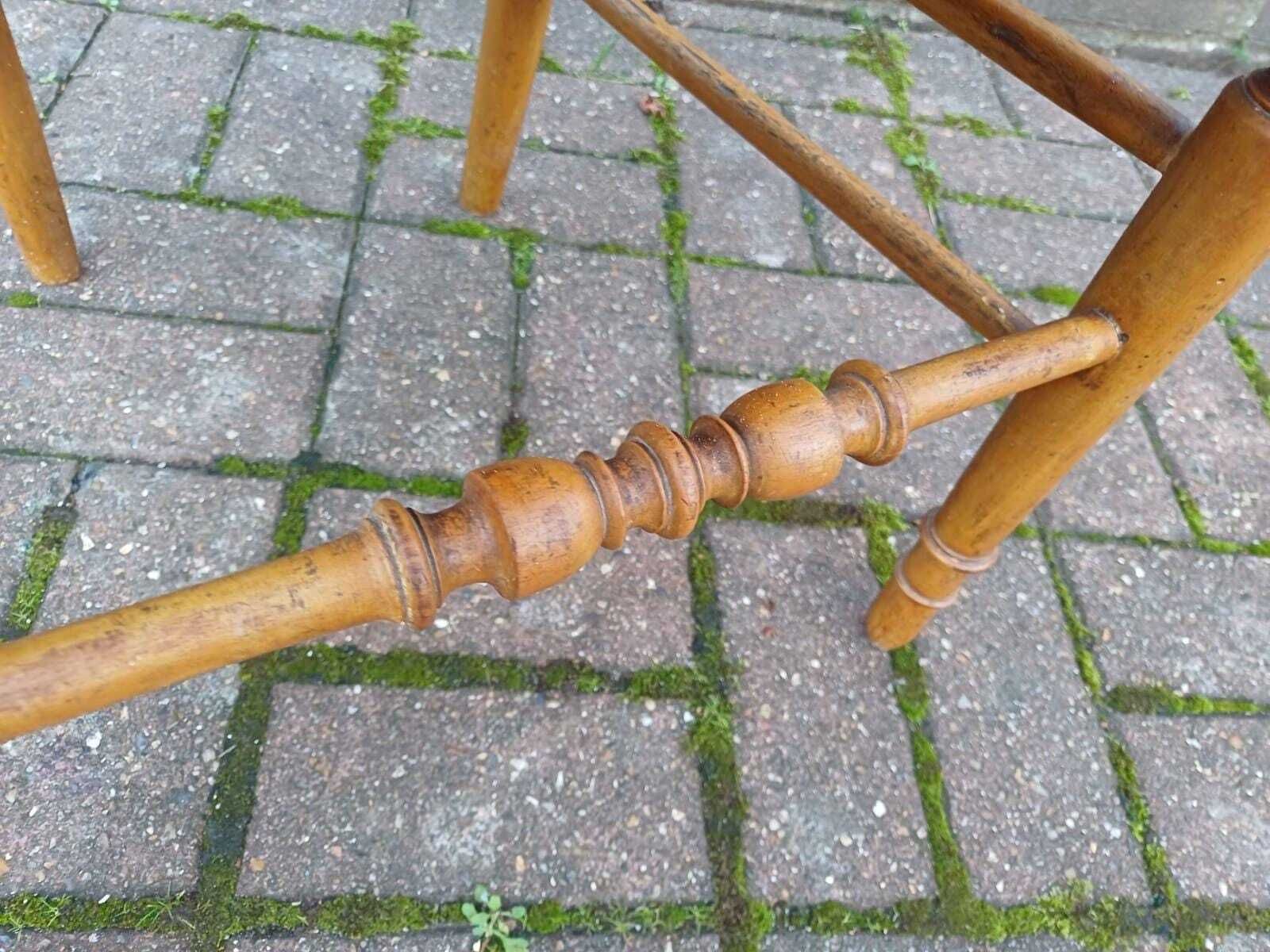 photo for sale Vintage Victorian Country House Spindle Back Side Chair With Upholstered Seat