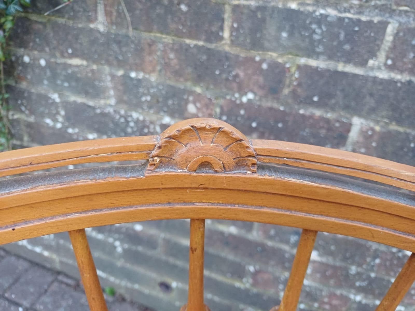 Furniture Vintage Victorian Country House Spindle Back Side Chair With Upholstered Seat photo