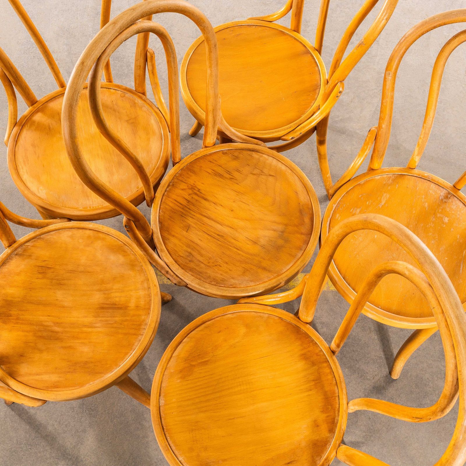 1950’s Blonde Hoopback Bentwood Dining Chairs – Set Of Six photo for sale