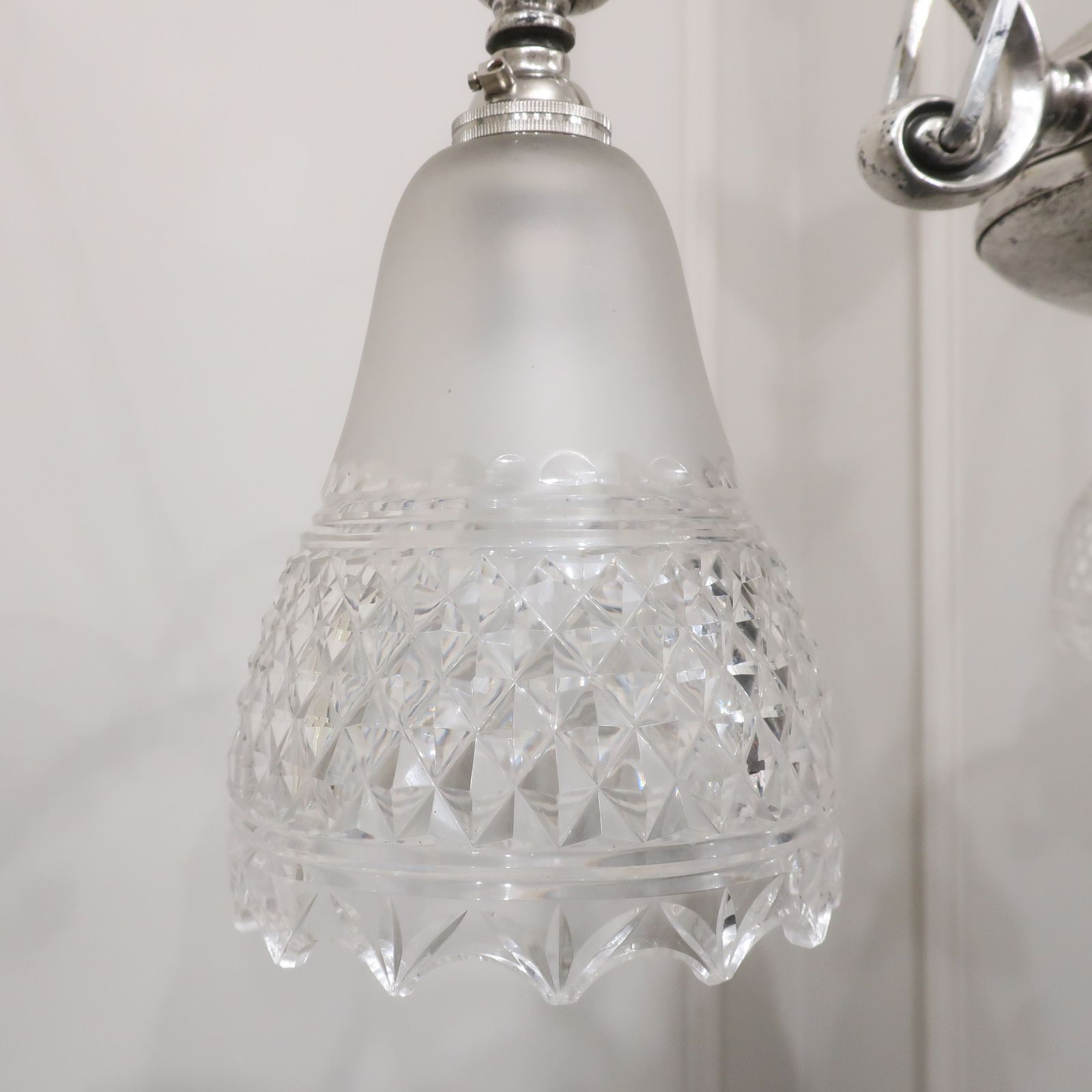 Edwardian Silver Chandelier With Crystal Glass Shades Attributed To Osler photo buy