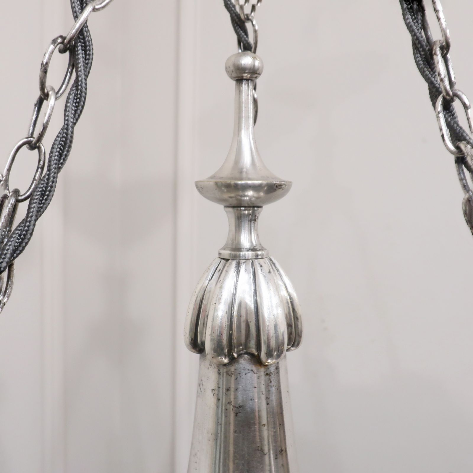 Lighting Edwardian Silver Chandelier With Crystal Glass Shades Attributed To Osler photo