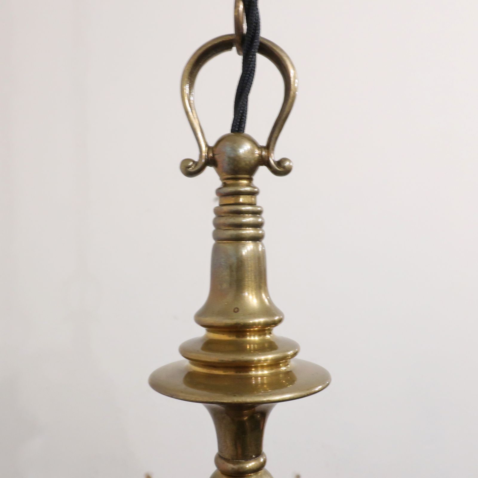 2400.0 Art Nouveau Cast Bronze Chandelier With Frosted Glass Shades photo