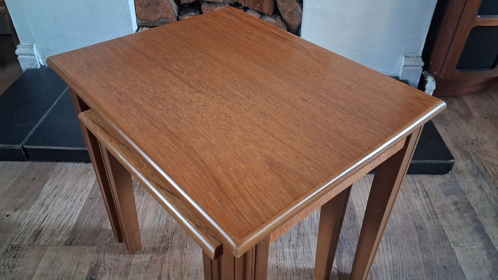150.0 1970's Teak Mid Century  Pair / Nest Of Tables photo