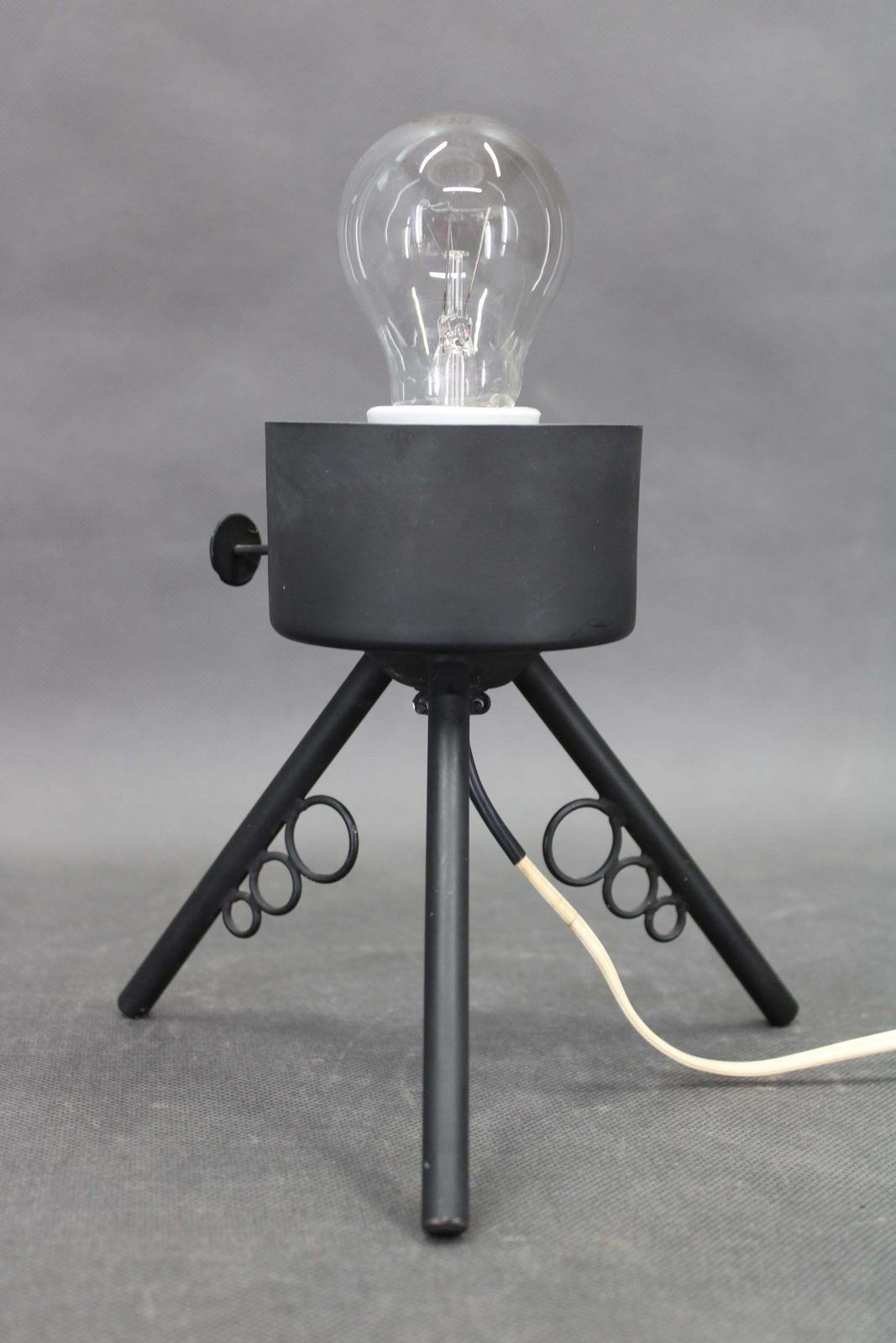 photo furniture 1960s Czech Mid Century Table Lamp With Sculptural Glass Shade And Metal Tripod