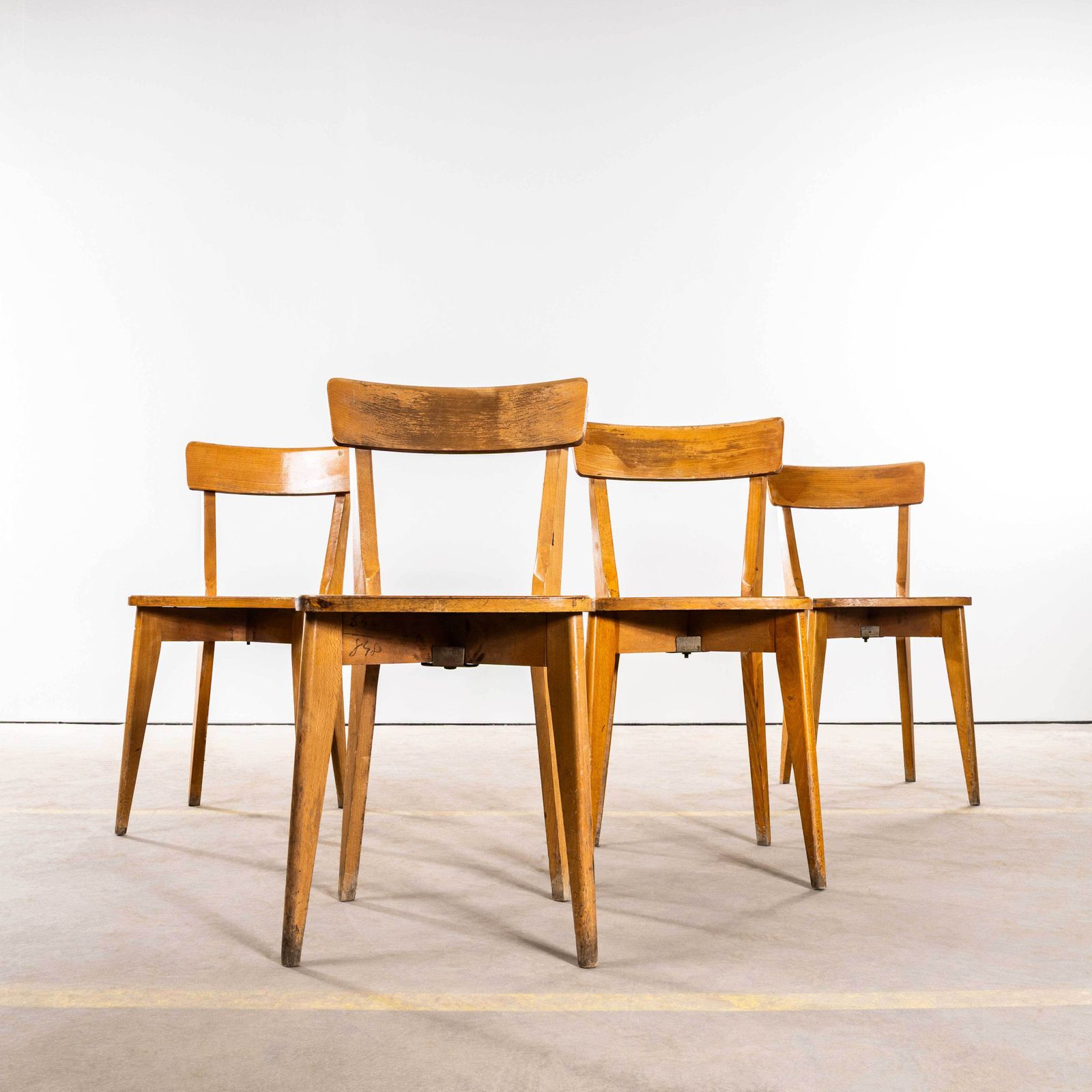 1950’s French Luterma Cross Base Bentwood Dining Chairs   Set Of Four photo furniture