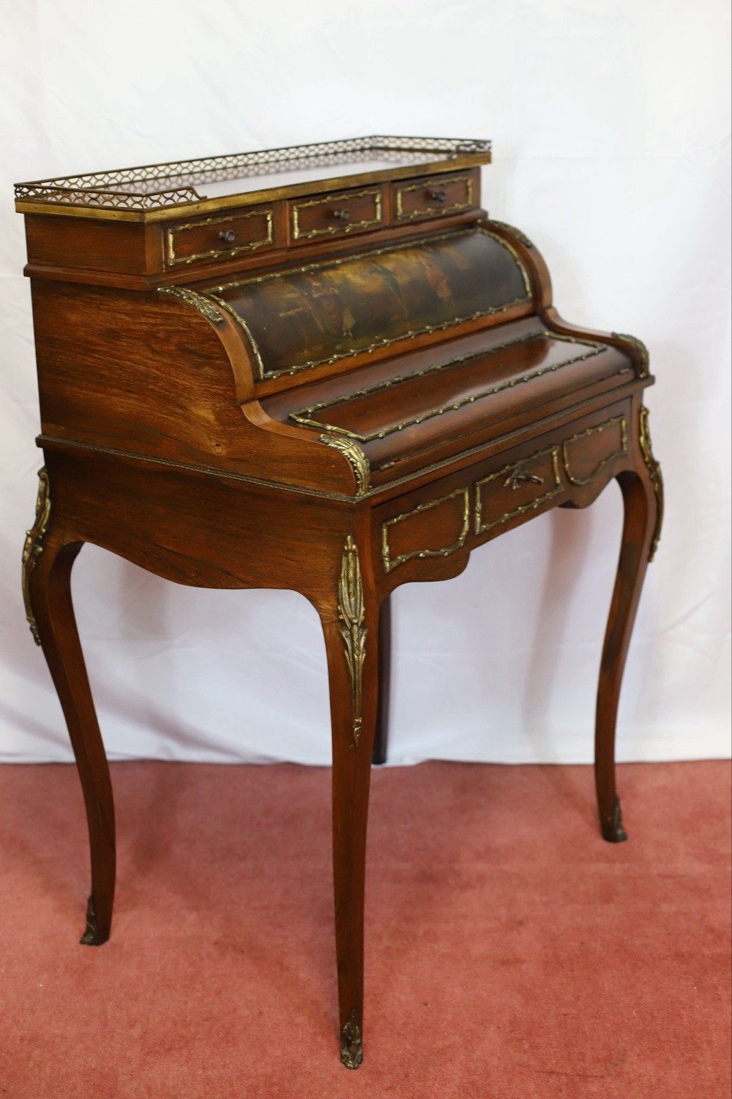Fine French Rosewood And Gilt Metal Mounted Bureau Writing Desk