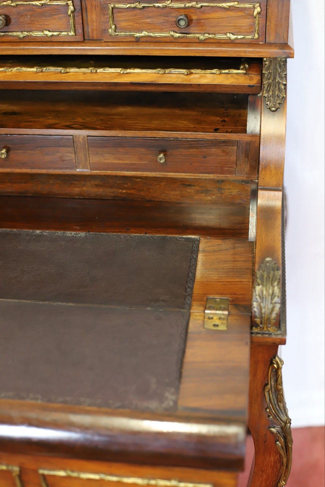 photo furniture Fine French Rosewood And Gilt Metal Mounted Bureau Writing Desk