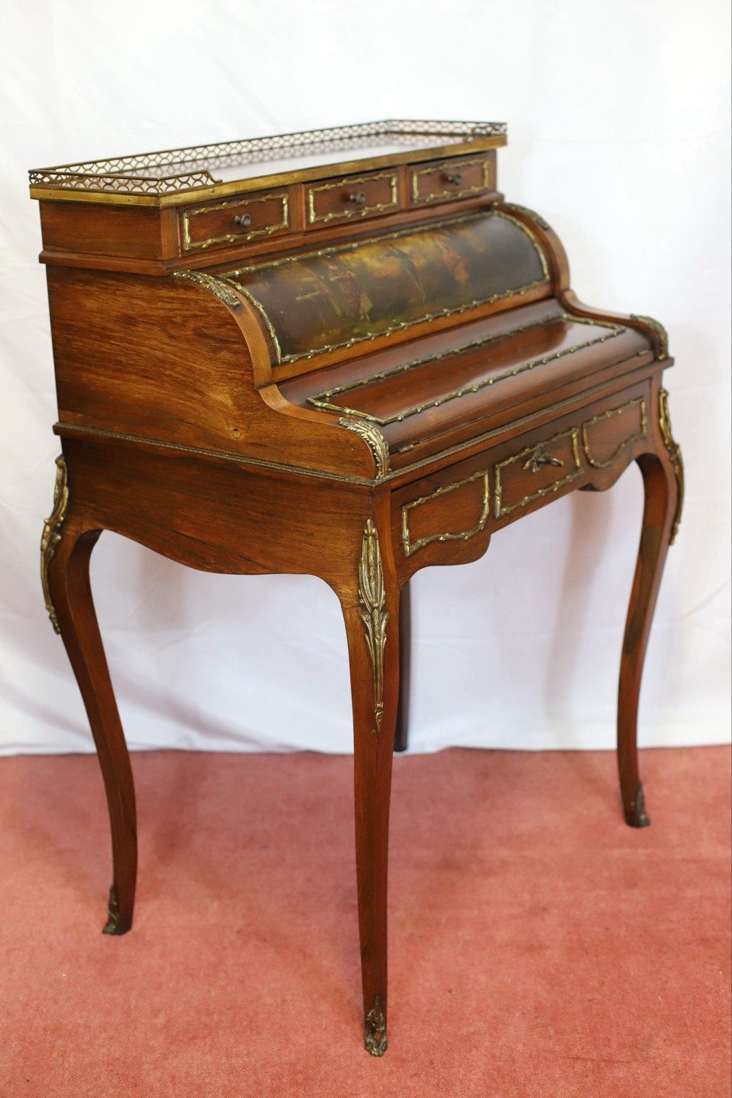 photo buy Fine French Rosewood And Gilt Metal Mounted Bureau Writing Desk