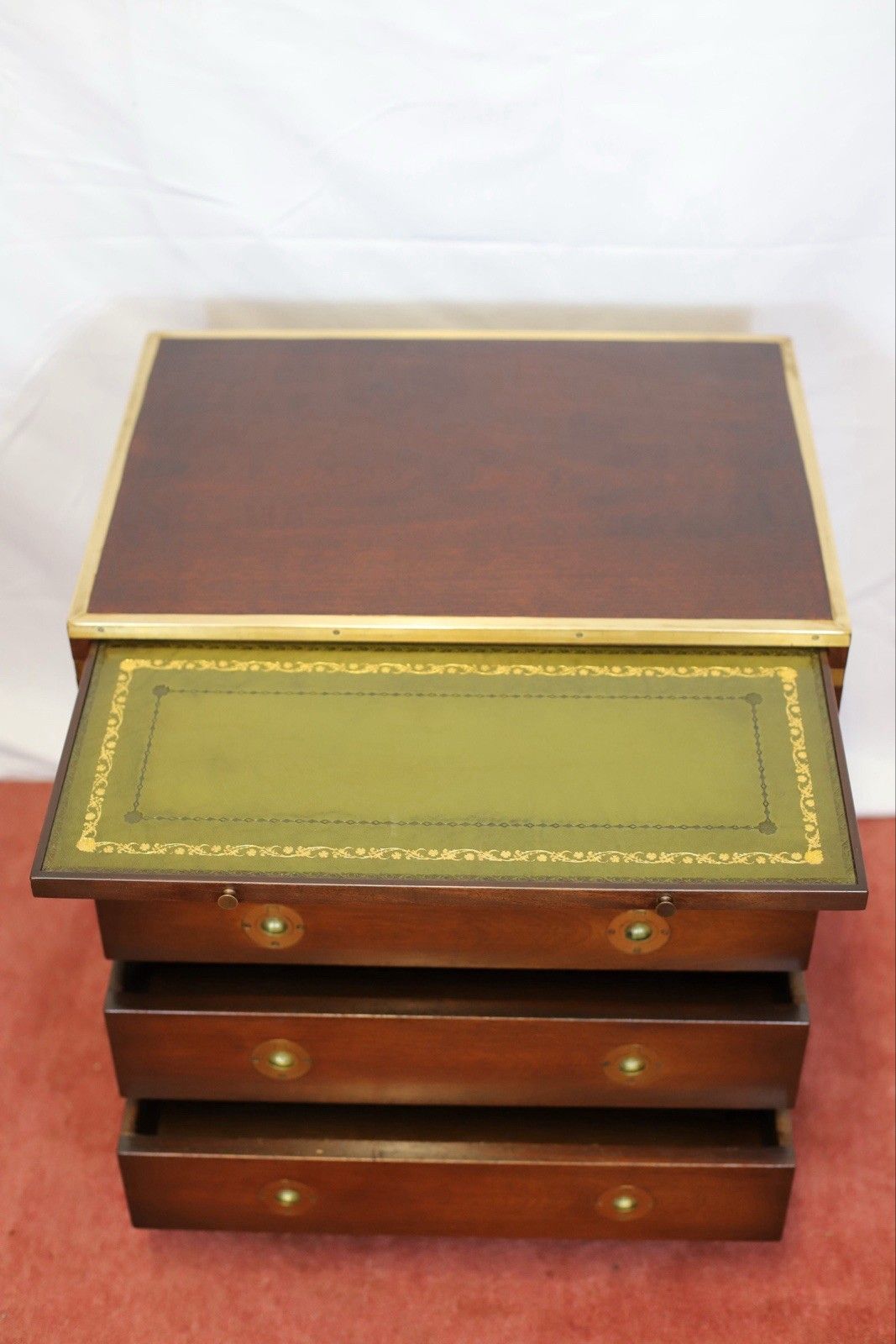 photo furniture Lovely Mahogany And Brass Military Campaign Style Small Chest Of Drawers