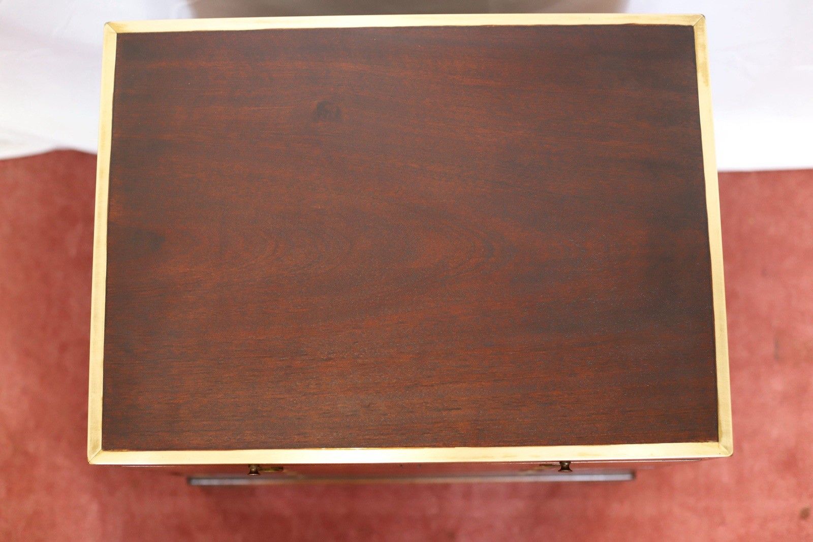 818.0 Lovely Mahogany And Brass Military Campaign Style Small Chest Of Drawers photo