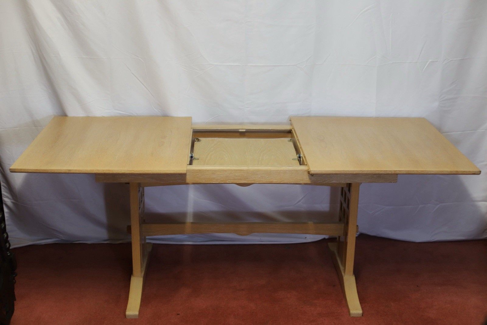 Bevan Funnel Reprodux Arts&Crafts Limed Oak Extended Dining Table And Six Chairs photo Furniture