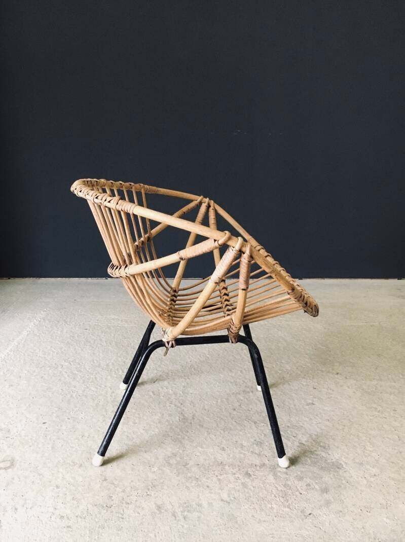 Mid Century Modern Design Bamboo Lounge Chair, Frankrijk, Ca. Jaren 1950 photo 750.0
