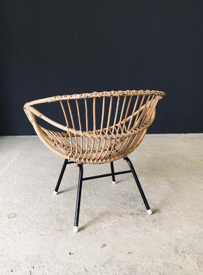 Mid Century Modern Design Bamboo Lounge Chair, Frankrijk, Ca. Jaren 1950 photo buy
