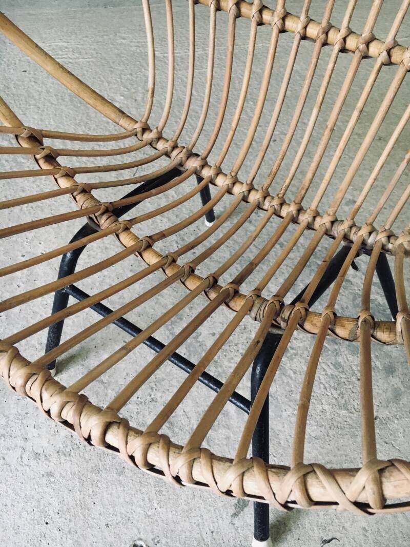 photo vinterior Mid Century Modern Design Bamboo Lounge Chair, Frankrijk, Ca. Jaren 1950