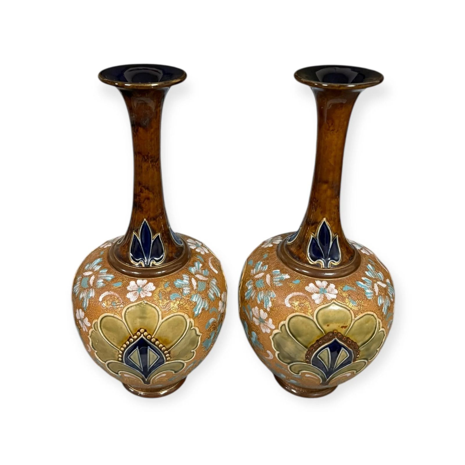 Pair Of Royal Doulton Slater’s Patent Vases (C.1900) Model 5790 photo Home Decor