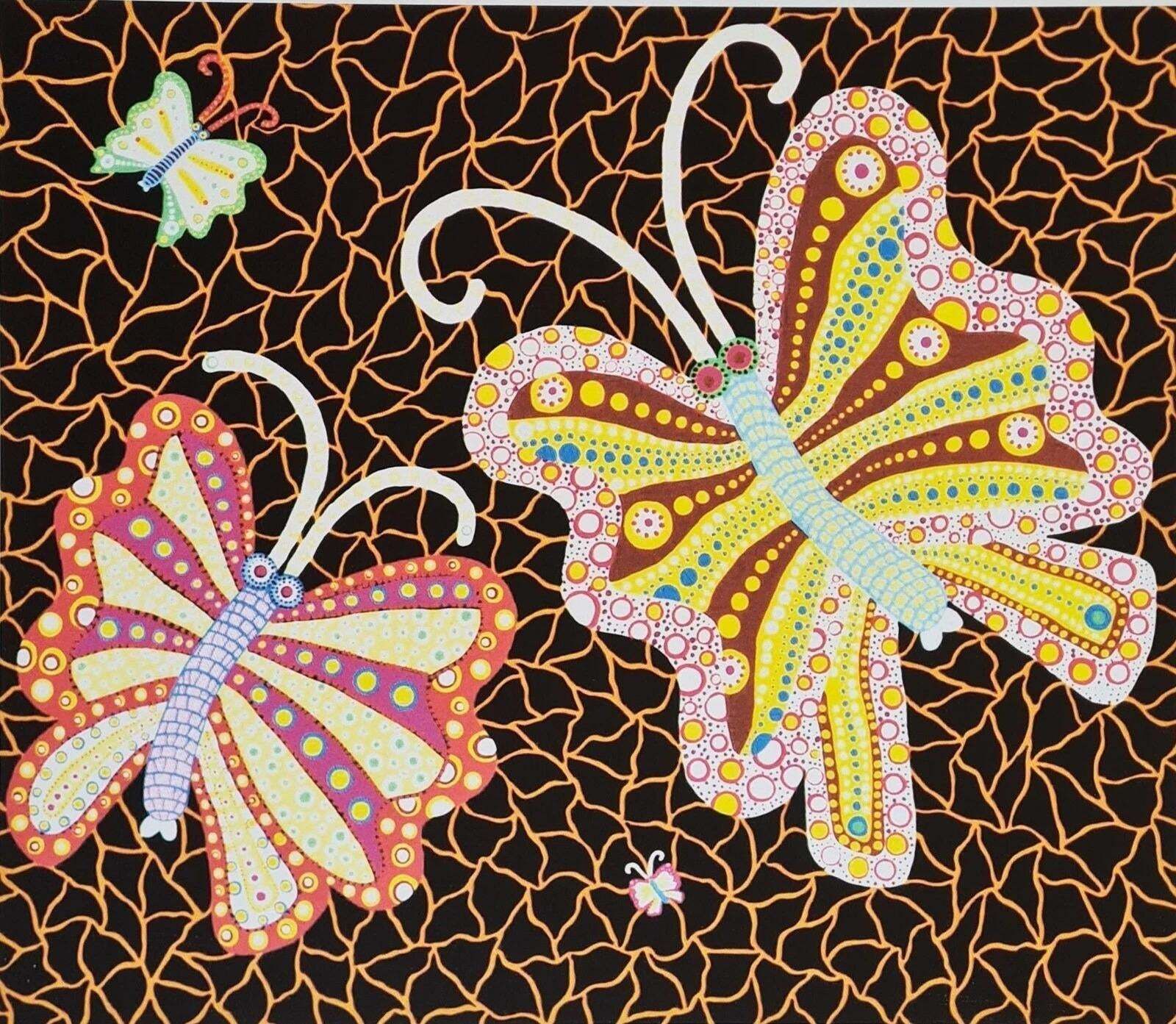 After Yayoi Kusama, Butterflies, Lithograph, 1990s photo furniture