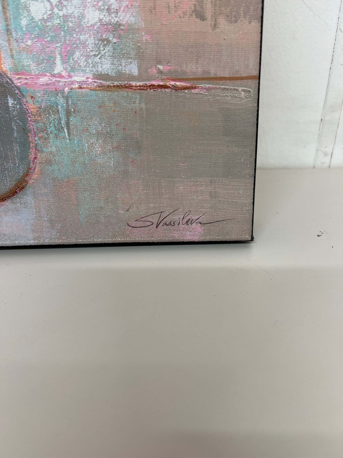 "Summer Rain" By Artist Silvia Vassileva, Abstract Art On Canvas photo furniture